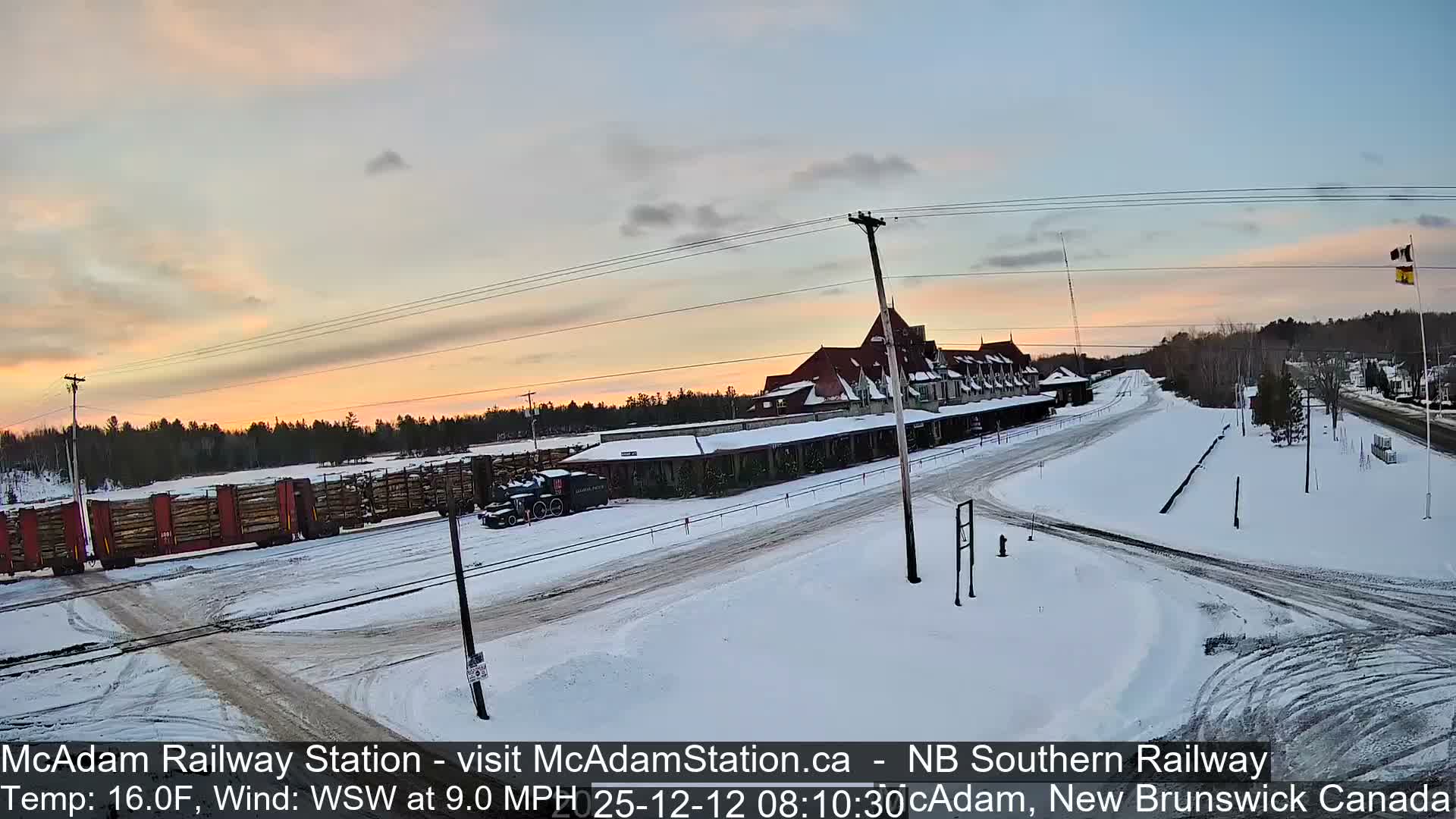McAdam Railway Station Live Cam - McAdam, York, New Brunswick, Canada