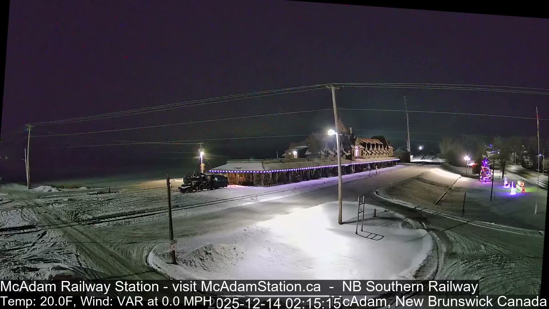 McAdam Railway Station Live Cam - McAdam, York, New Brunswick, Canada