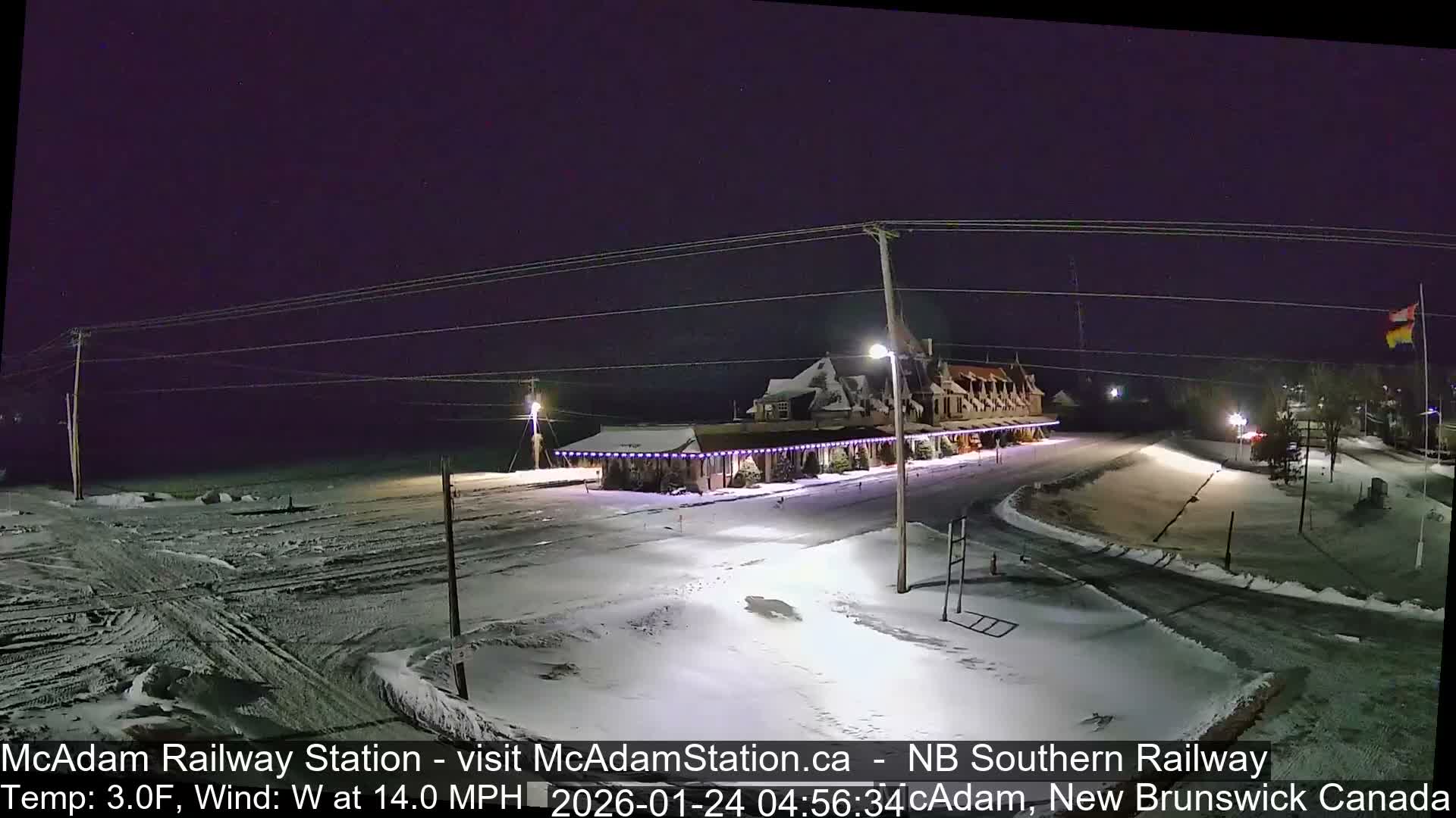 McAdam Railway Station Live Cam - McAdam, York, New Brunswick, Canada