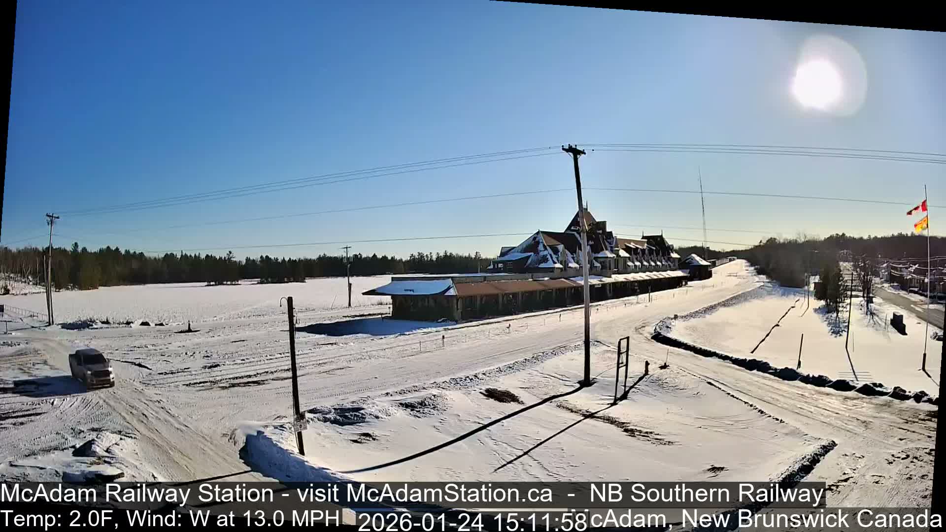 McAdam Railway Station Live Cam - McAdam, York, New Brunswick, Canada