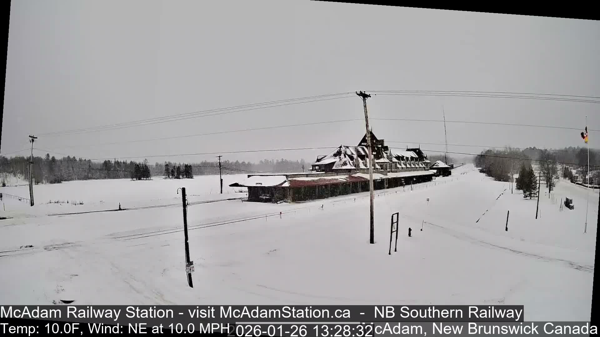 McAdam Railway Station Live Cam - McAdam, York, New Brunswick, Canada