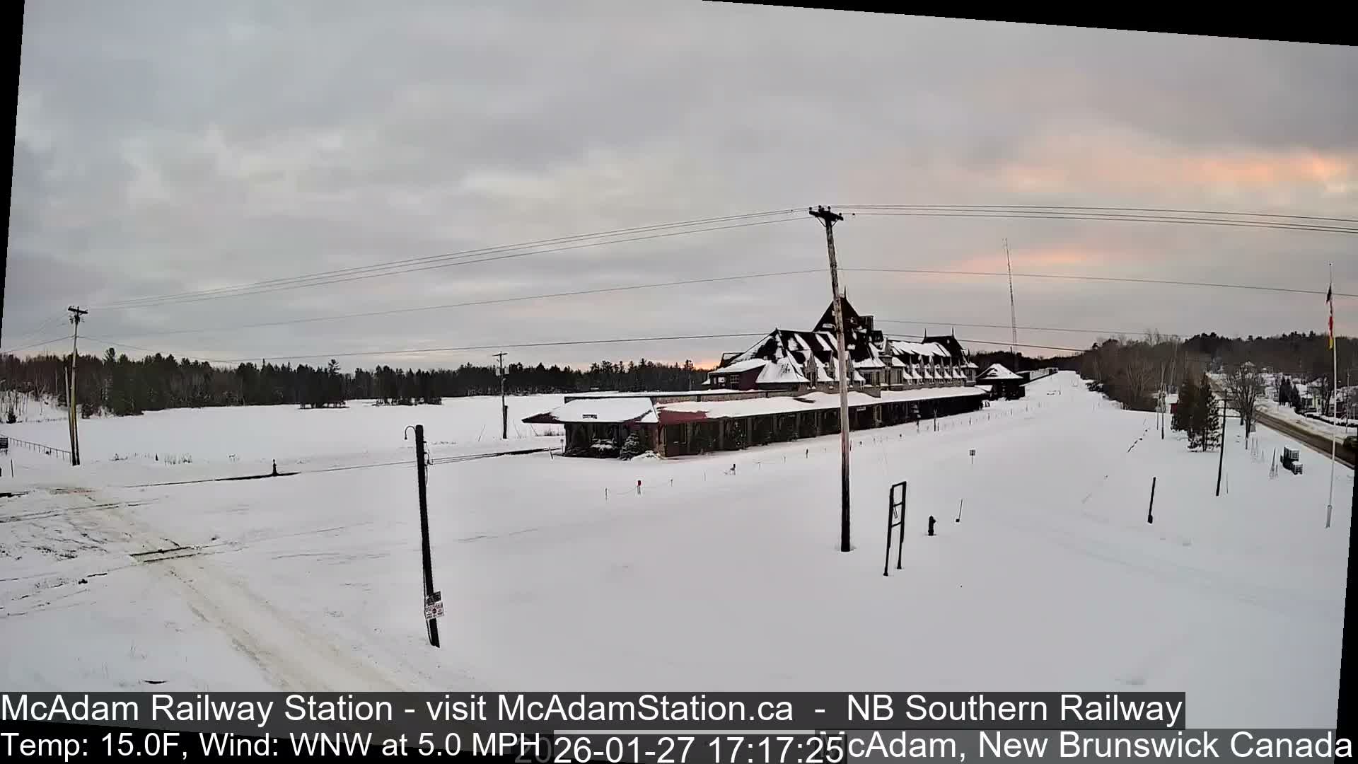 McAdam Railway Station Live Cam - McAdam, York, New Brunswick, Canada
