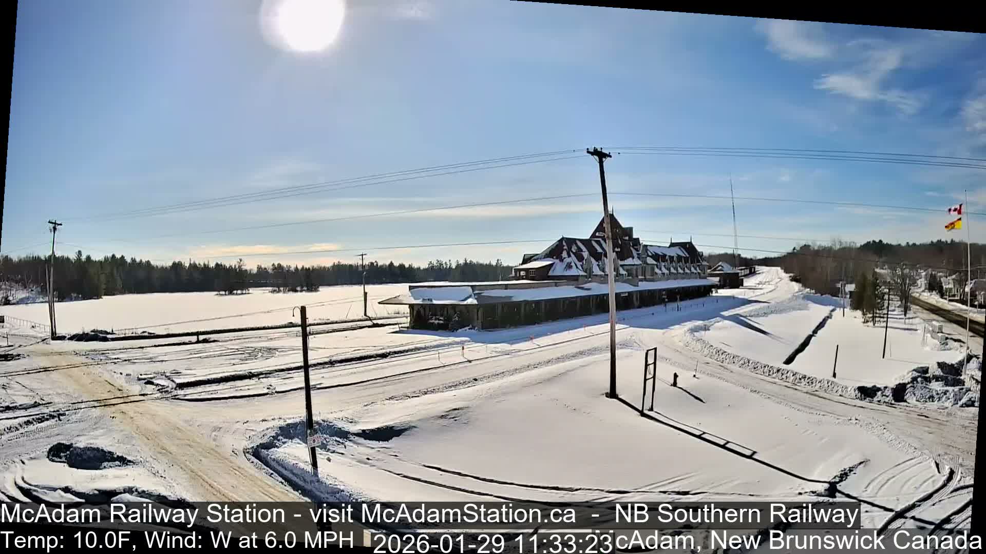 McAdam Railway Station Live Cam - McAdam, York, New Brunswick, Canada