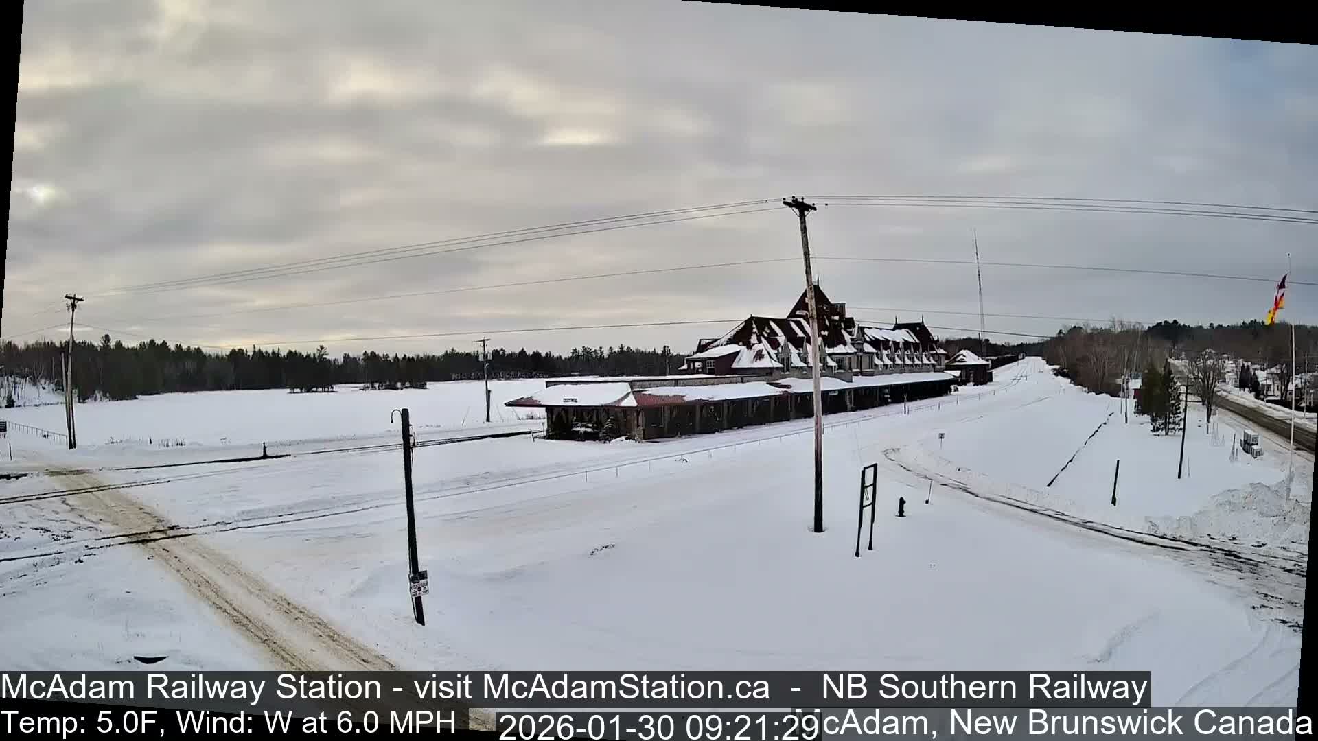 McAdam Railway Station Live Cam - McAdam, York, New Brunswick, Canada