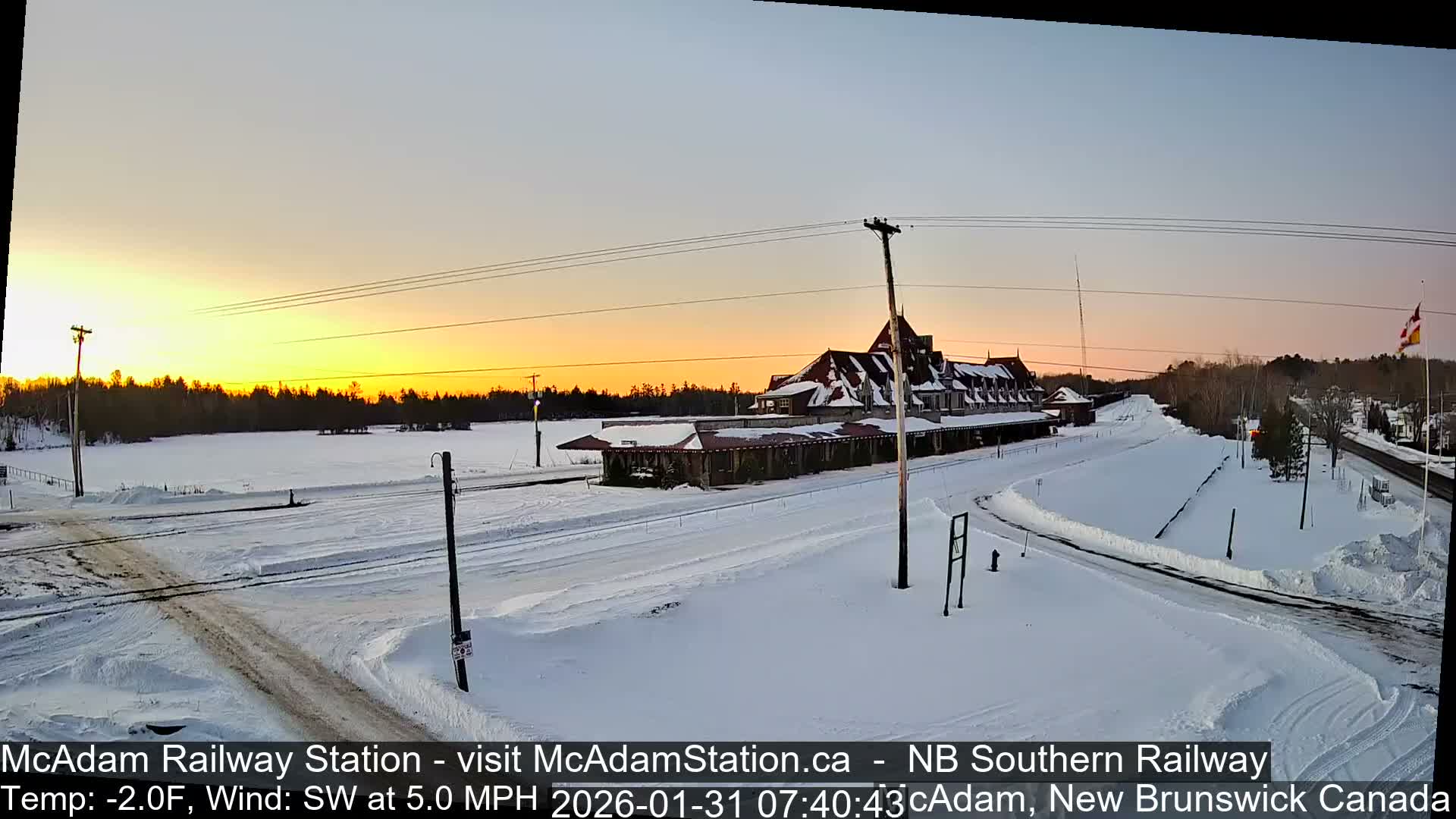 McAdam Railway Station Live Cam - McAdam, York, New Brunswick, Canada