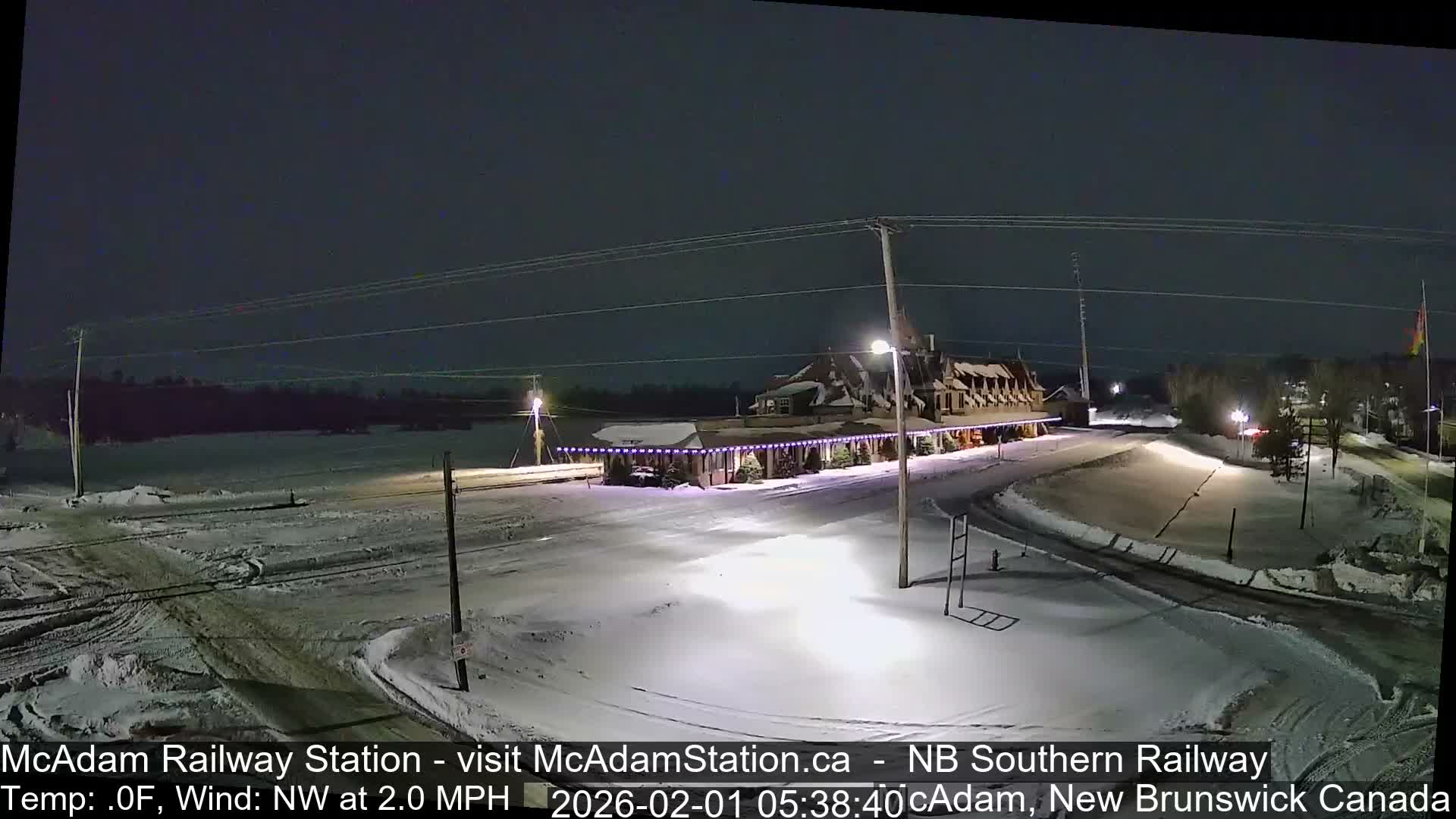 McAdam Railway Station Live Cam - McAdam, York, New Brunswick, Canada