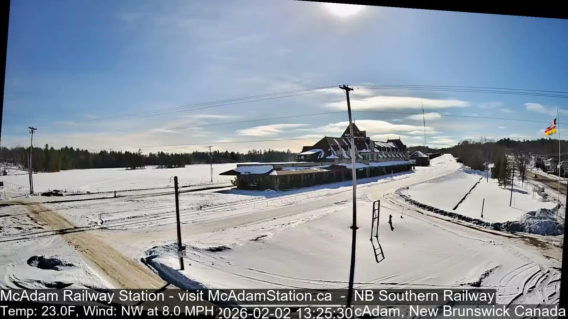 McAdam Railway Station Live Cam - McAdam, York, New Brunswick, Canada