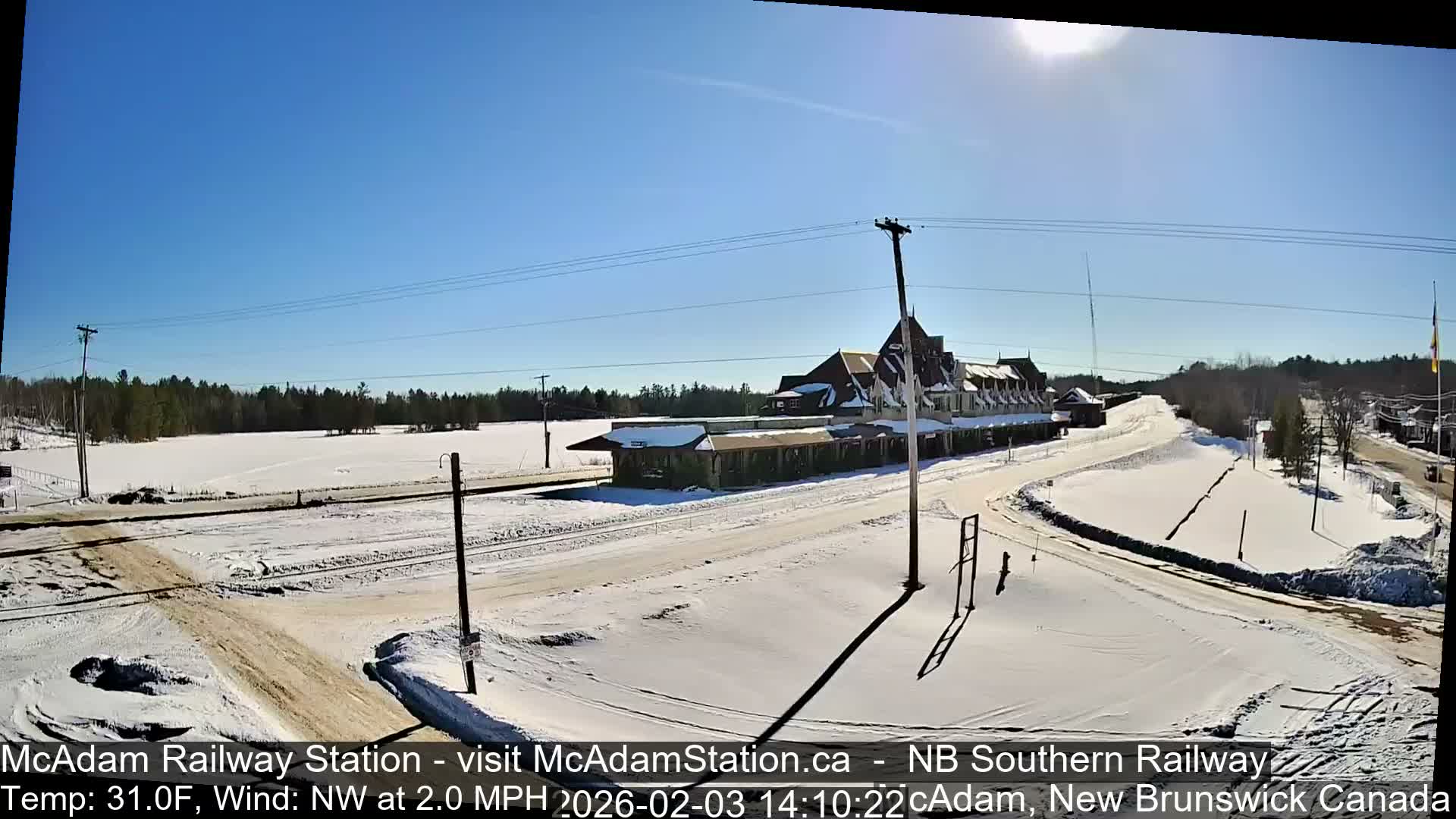 McAdam Railway Station Live Cam - McAdam, York, New Brunswick, Canada