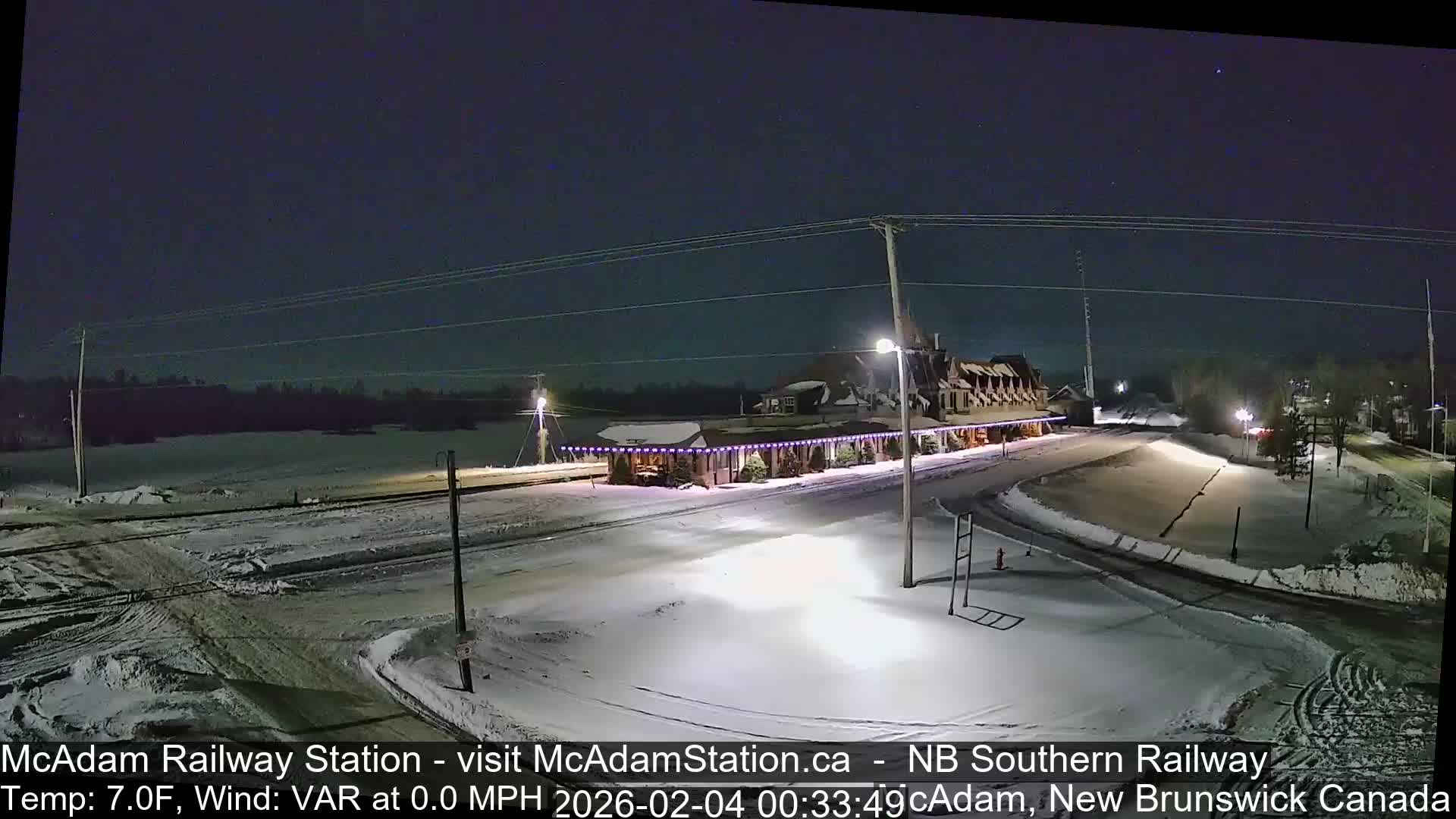 McAdam Railway Station Live Cam - McAdam, York, New Brunswick, Canada