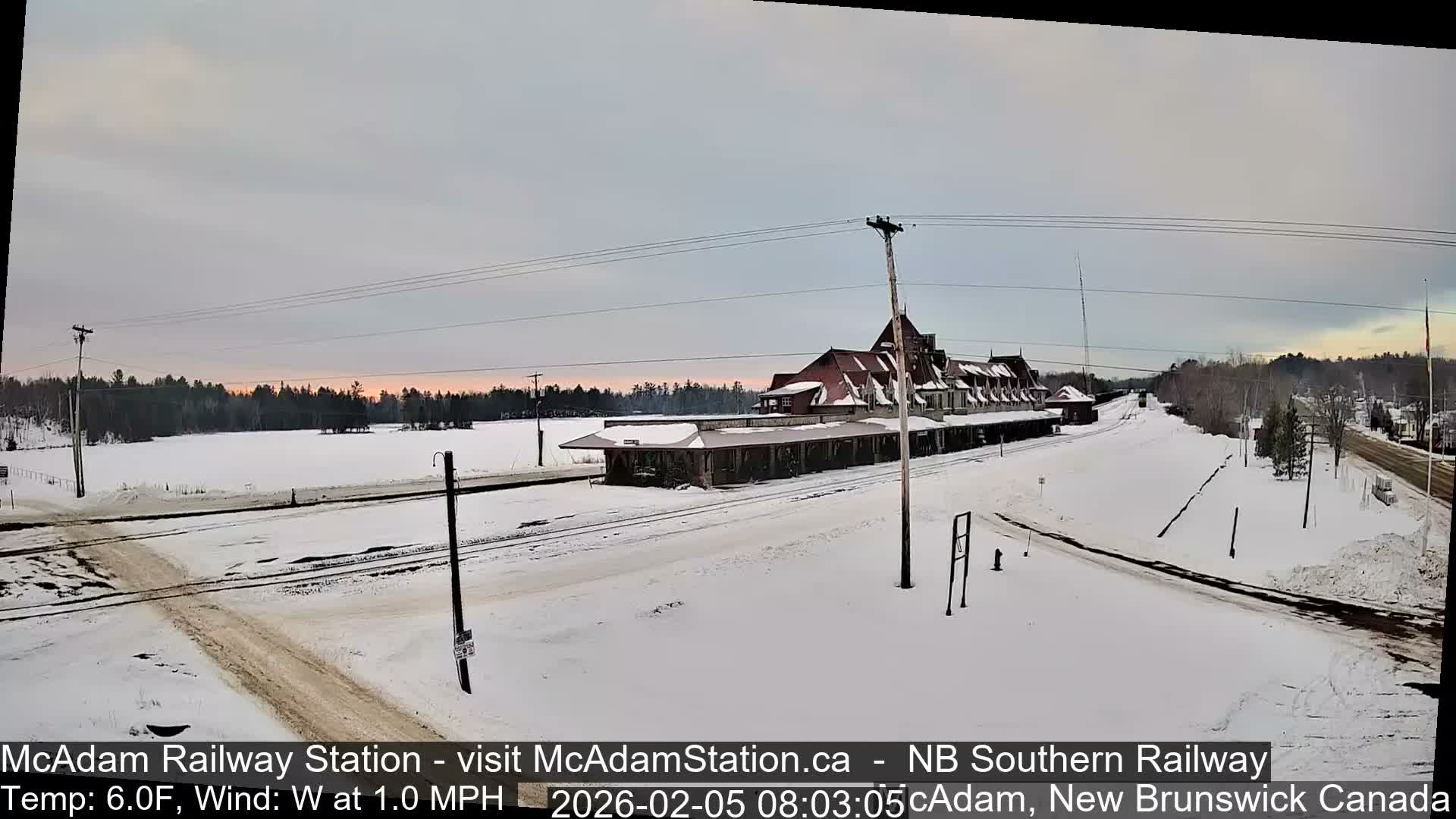 McAdam Railway Station Live Cam - McAdam, York, New Brunswick, Canada