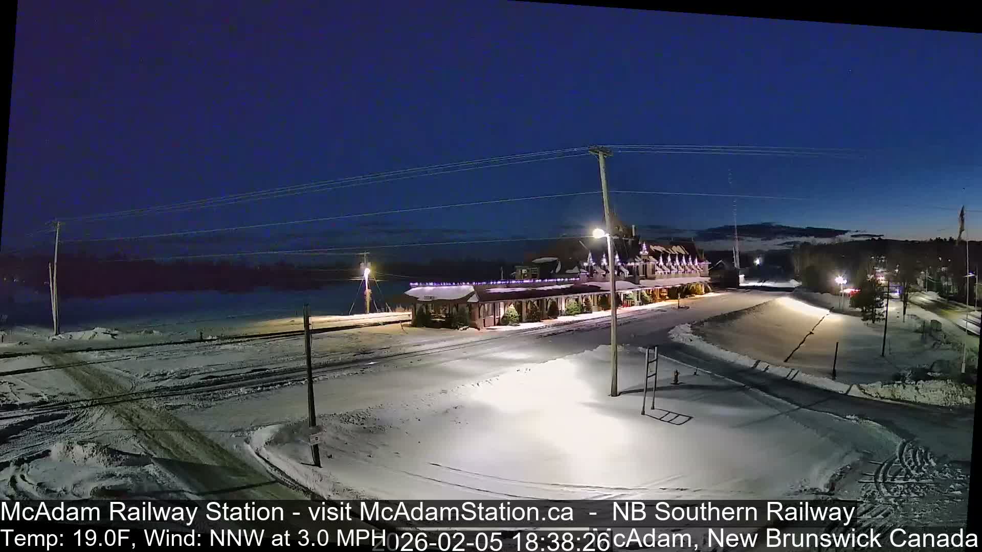 McAdam Railway Station Live Cam - McAdam, York, New Brunswick, Canada