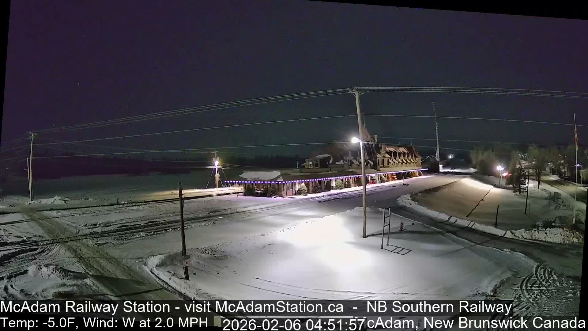 McAdam Railway Station Live Cam - McAdam, York, New Brunswick, Canada