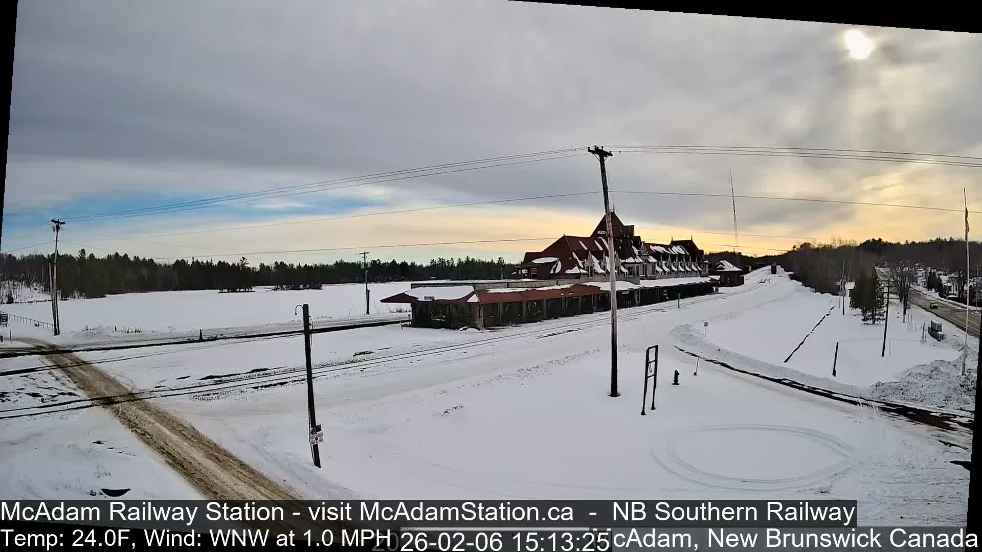 McAdam Railway Station Live Cam - McAdam, York, New Brunswick, Canada