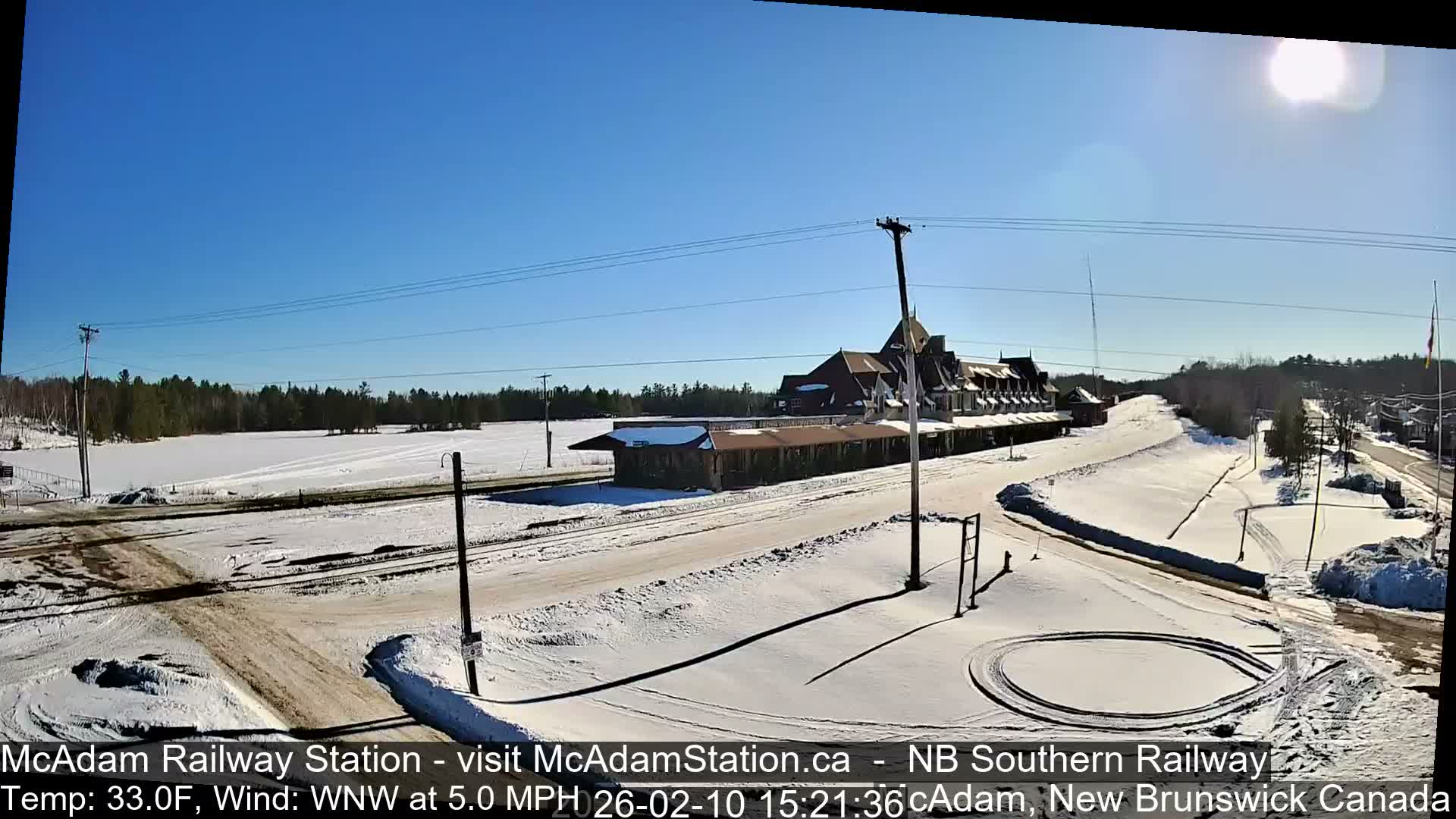 McAdam Railway Station Live Cam - McAdam, York, New Brunswick, Canada