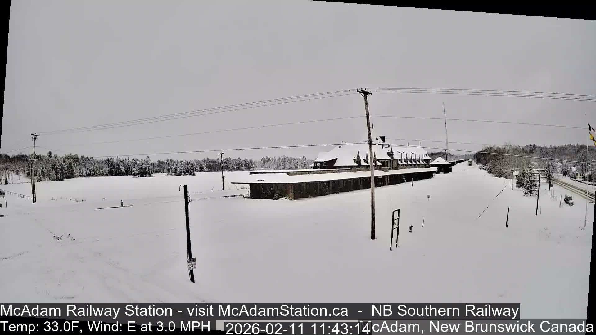 McAdam Railway Station Live Cam - McAdam, York, New Brunswick, Canada