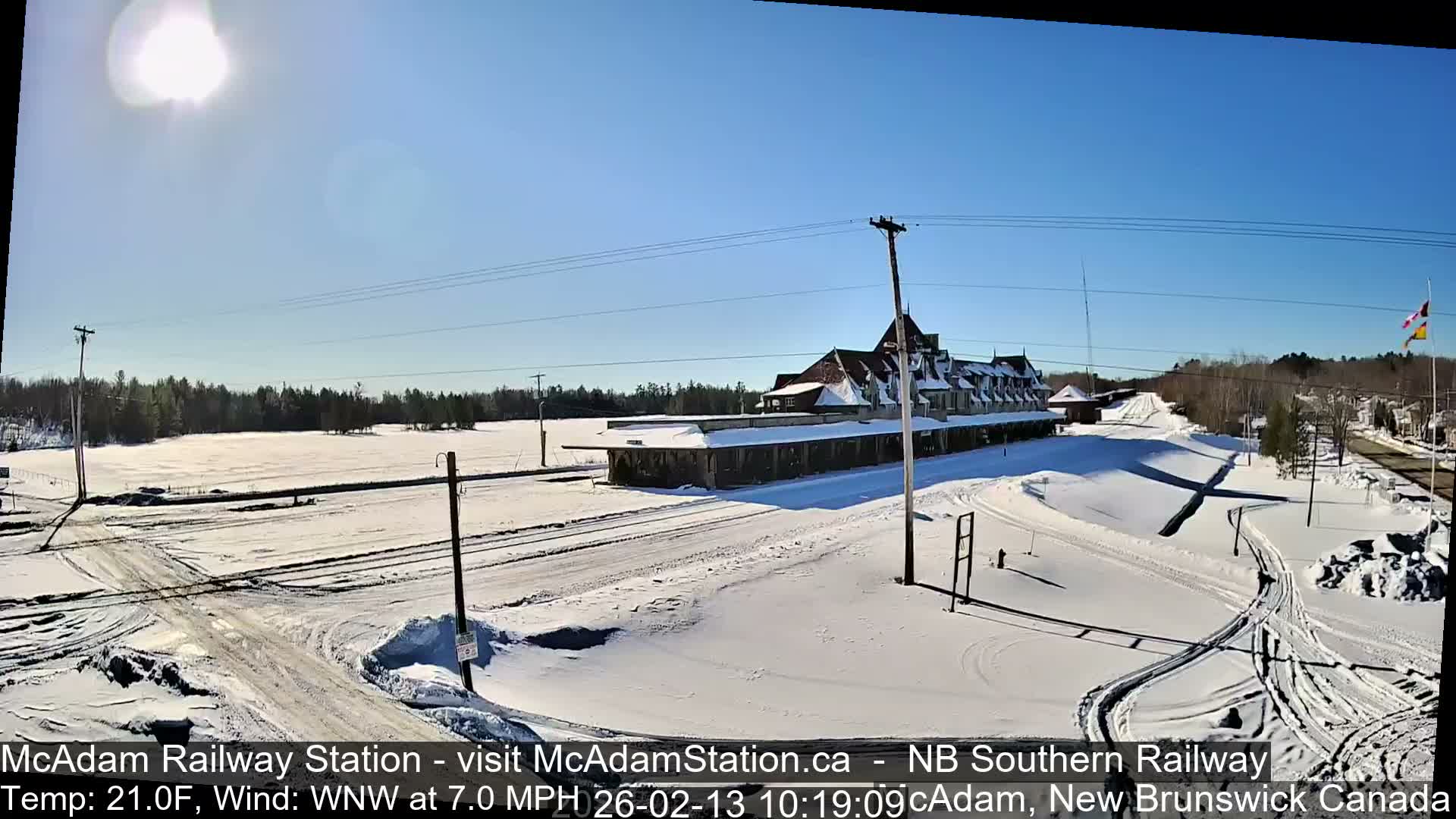 McAdam Railway Station Live Cam - McAdam, York, New Brunswick, Canada