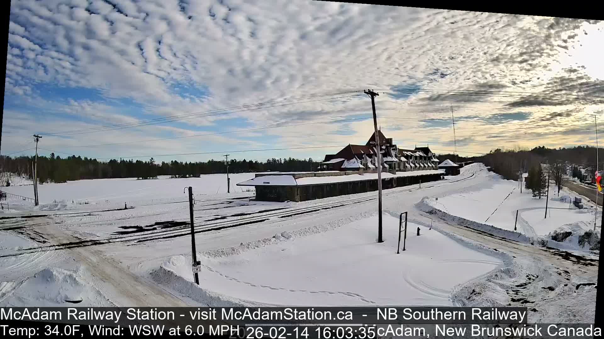 McAdam Railway Station Live Cam - McAdam, York, New Brunswick, Canada