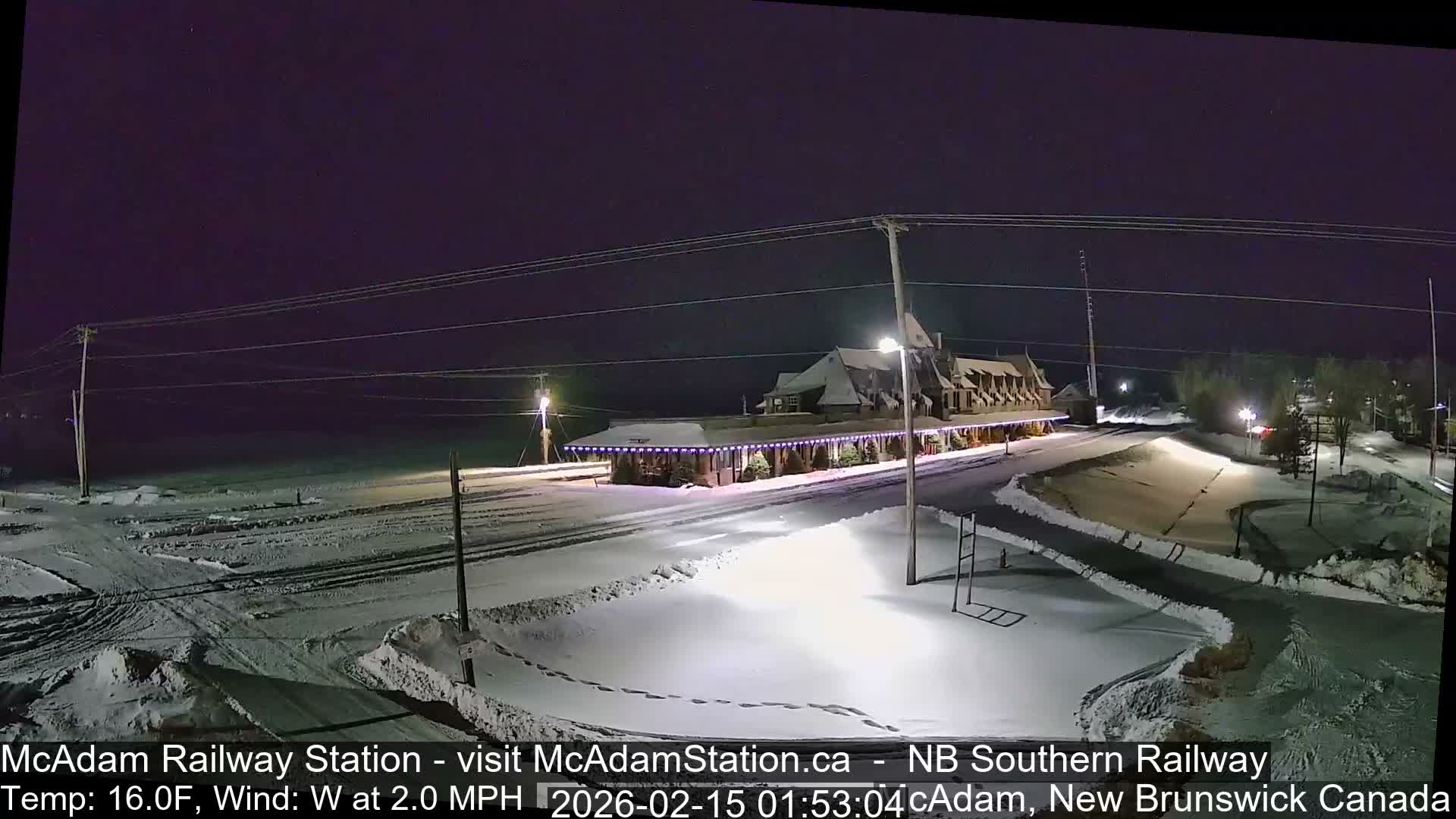 McAdam Railway Station Live Cam - McAdam, York, New Brunswick, Canada