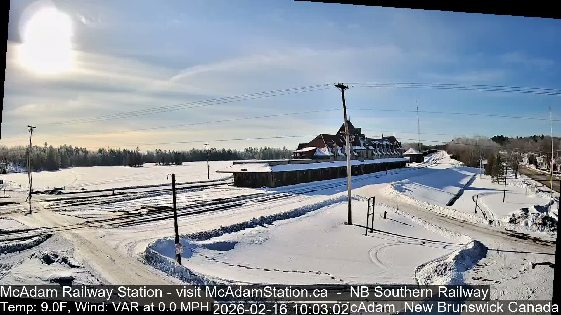 McAdam Railway Station Live Cam - McAdam, York, New Brunswick, Canada