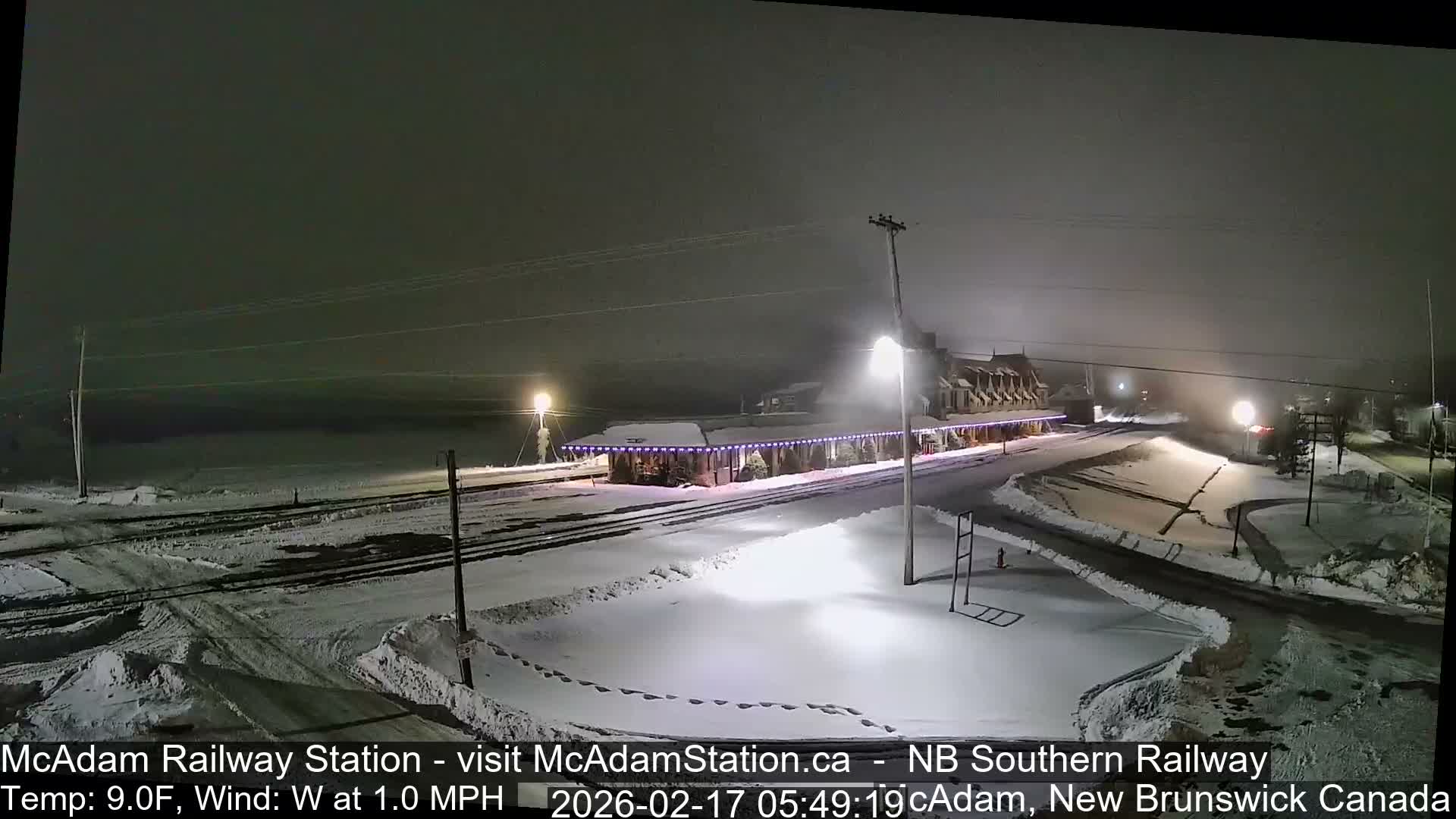 McAdam Railway Station Live Cam - McAdam, York, New Brunswick, Canada