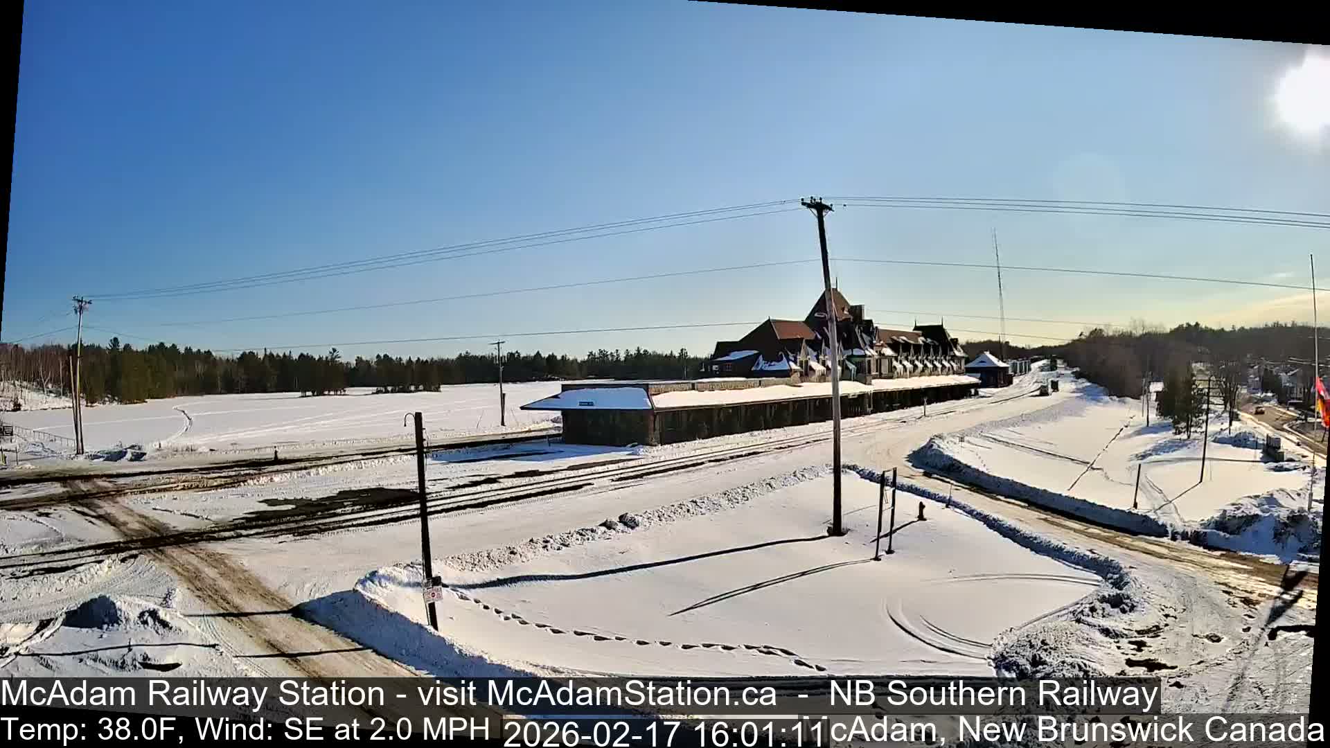 McAdam Railway Station Live Cam - McAdam, York, New Brunswick, Canada