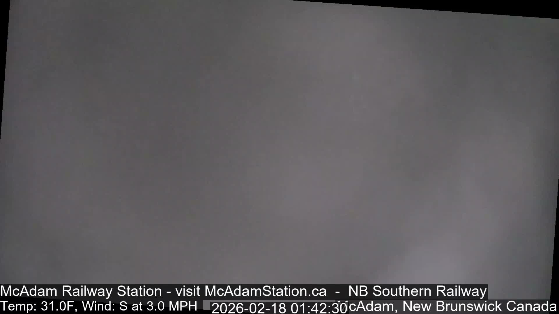 McAdam Railway Station Live Cam - McAdam, York, New Brunswick, Canada