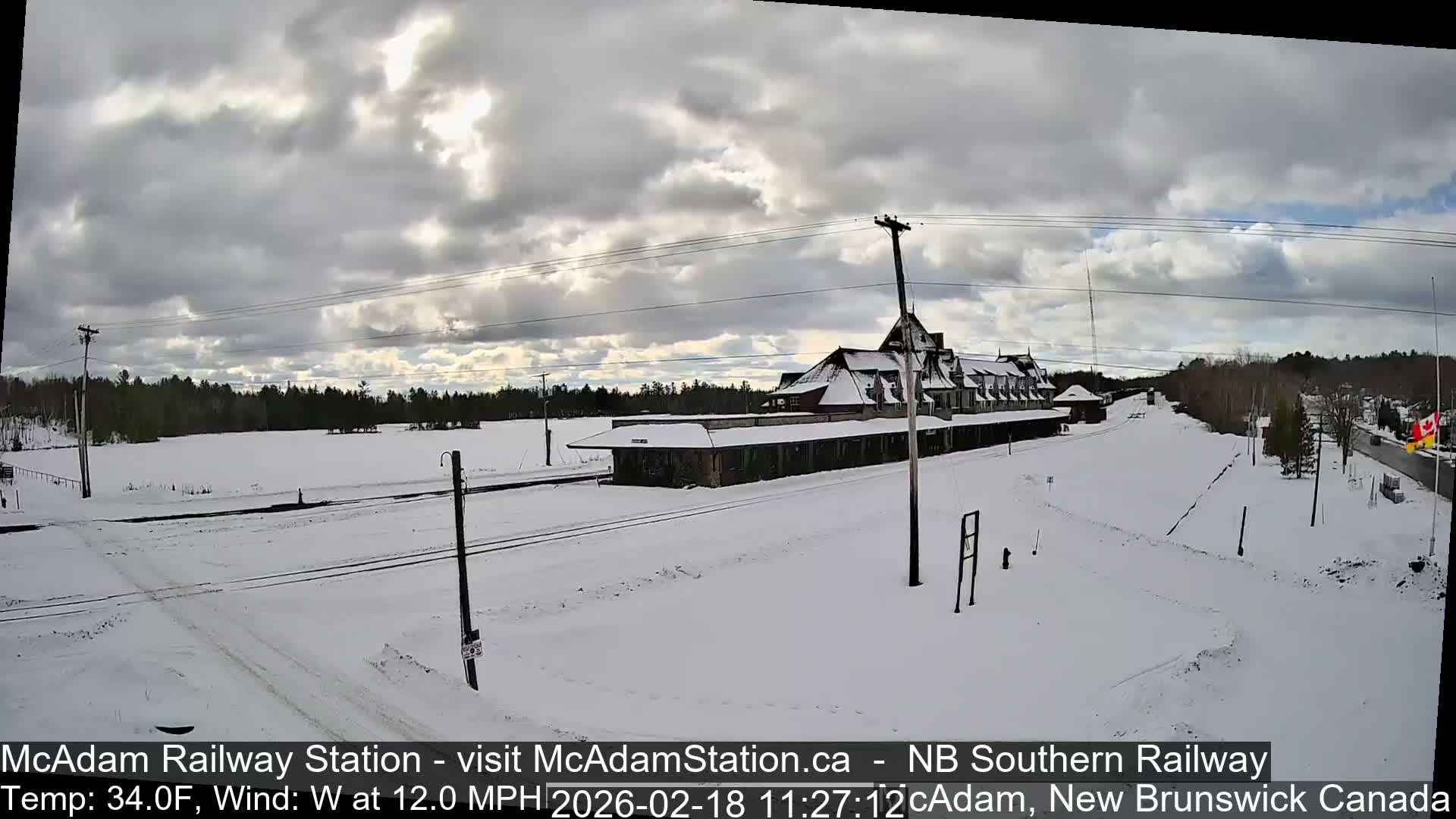 McAdam Railway Station Live Cam - McAdam, York, New Brunswick, Canada