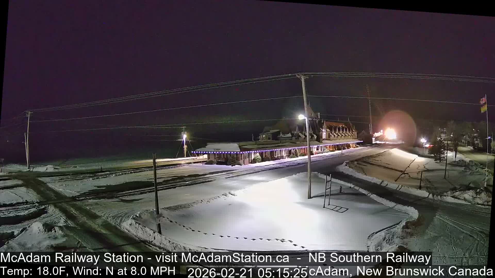 McAdam Railway Station Live Cam - McAdam, York, New Brunswick, Canada