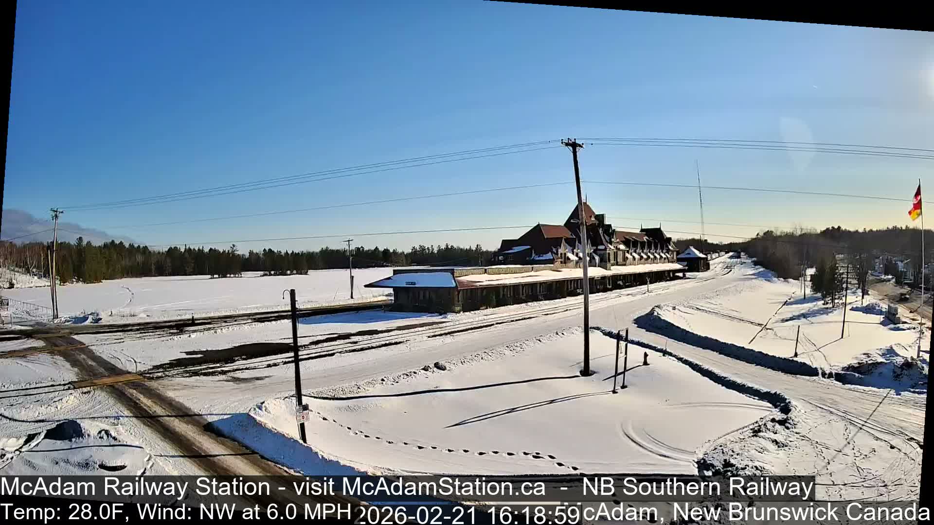 McAdam Railway Station Live Cam - McAdam, York, New Brunswick, Canada