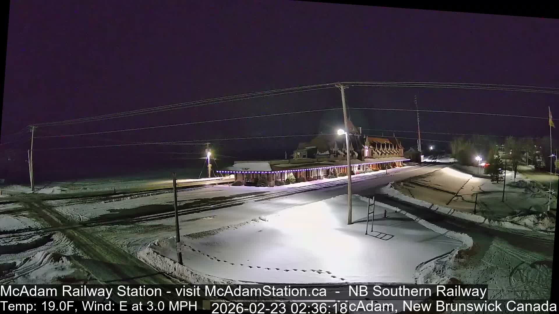 McAdam Railway Station Live Cam - McAdam, York, New Brunswick, Canada