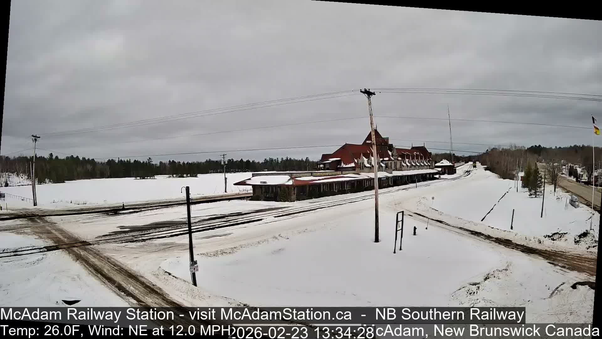 McAdam Railway Station Live Cam - McAdam, York, New Brunswick, Canada
