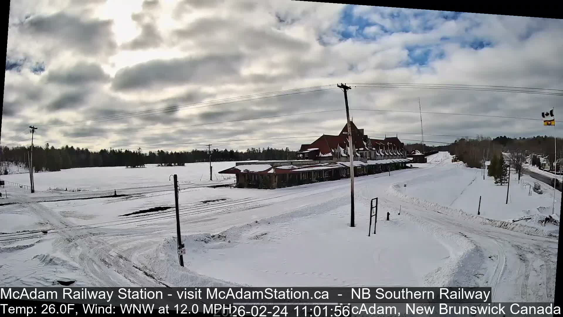 McAdam Railway Station Live Cam - McAdam, York, New Brunswick, Canada