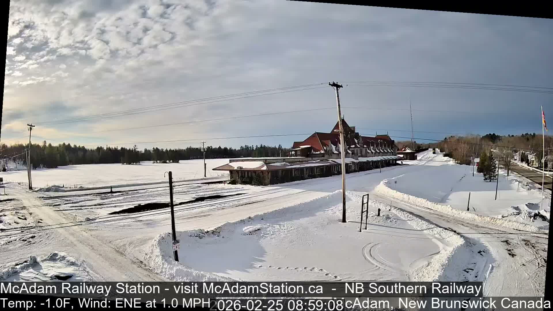 McAdam Railway Station Live Cam - McAdam, York, New Brunswick, Canada