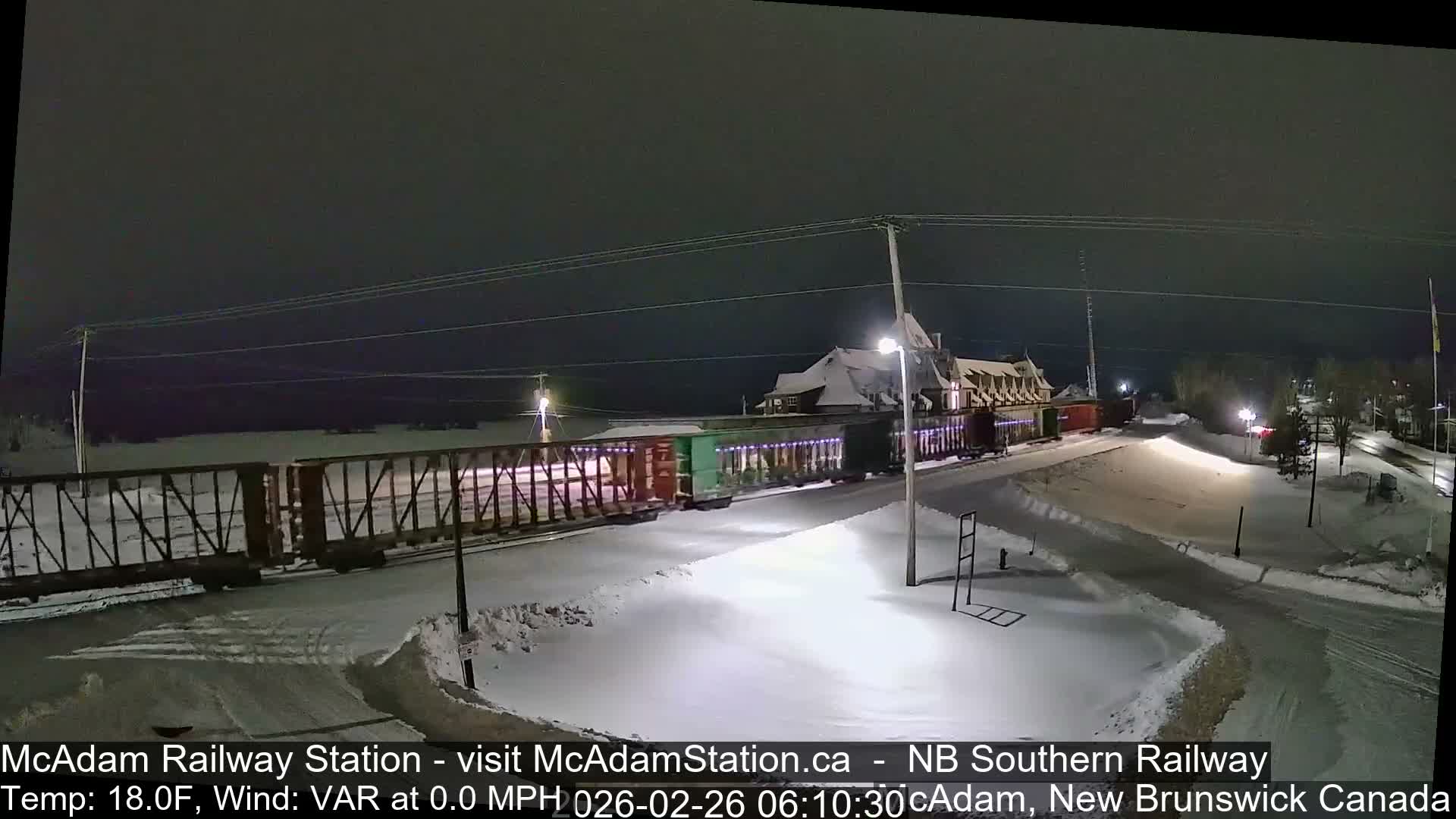 McAdam Railway Station Live Cam - McAdam, York, New Brunswick, Canada