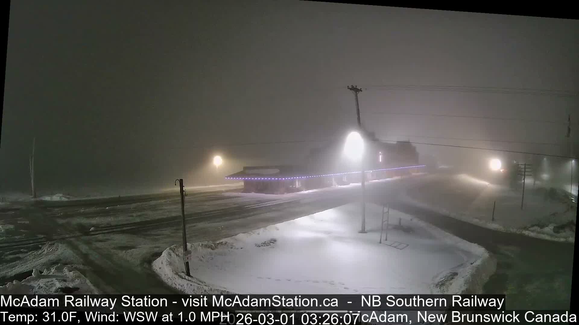 McAdam Railway Station Live Cam - McAdam, York, New Brunswick, Canada