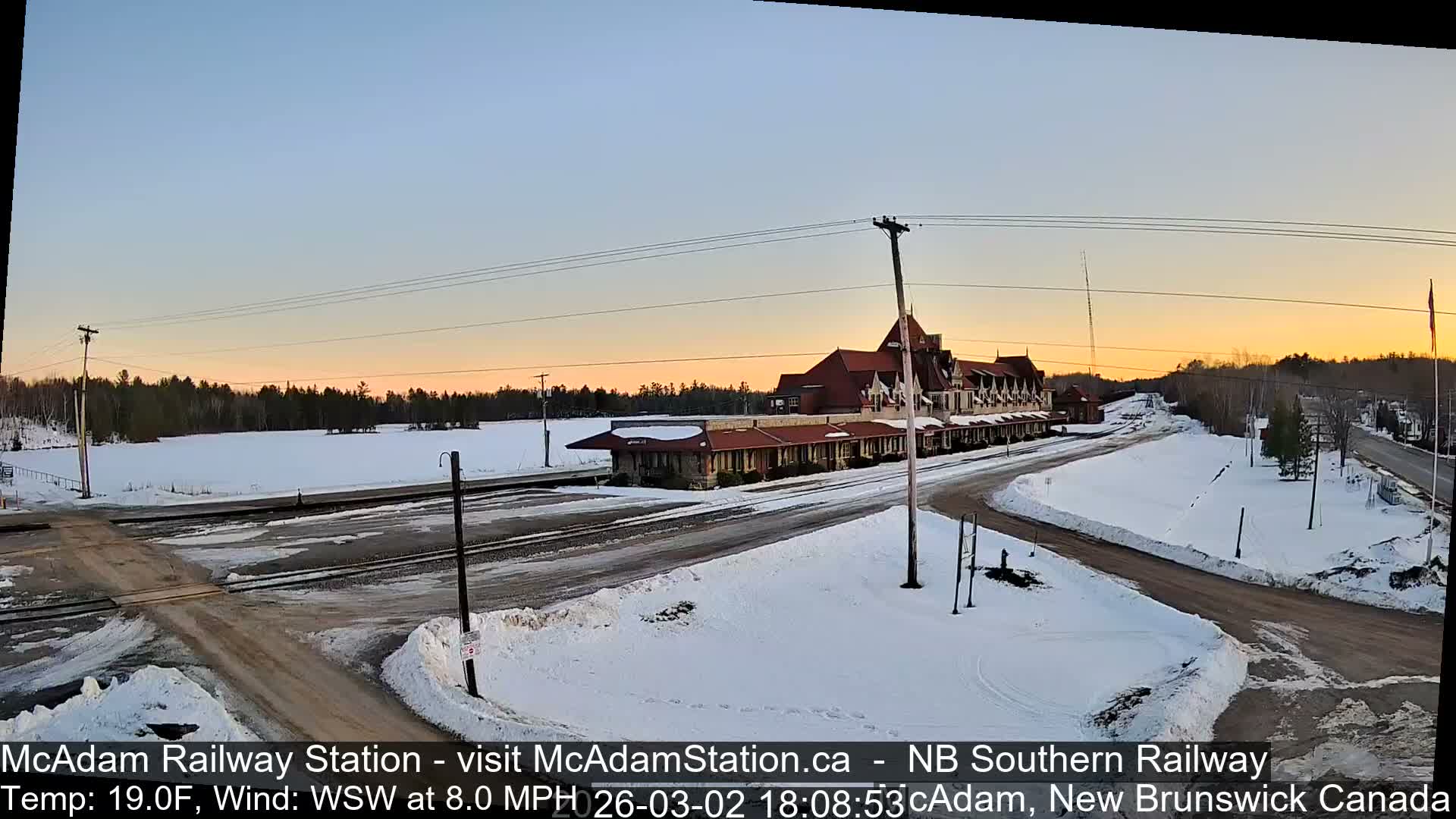 McAdam Railway Station Live Cam - McAdam, York, New Brunswick, Canada