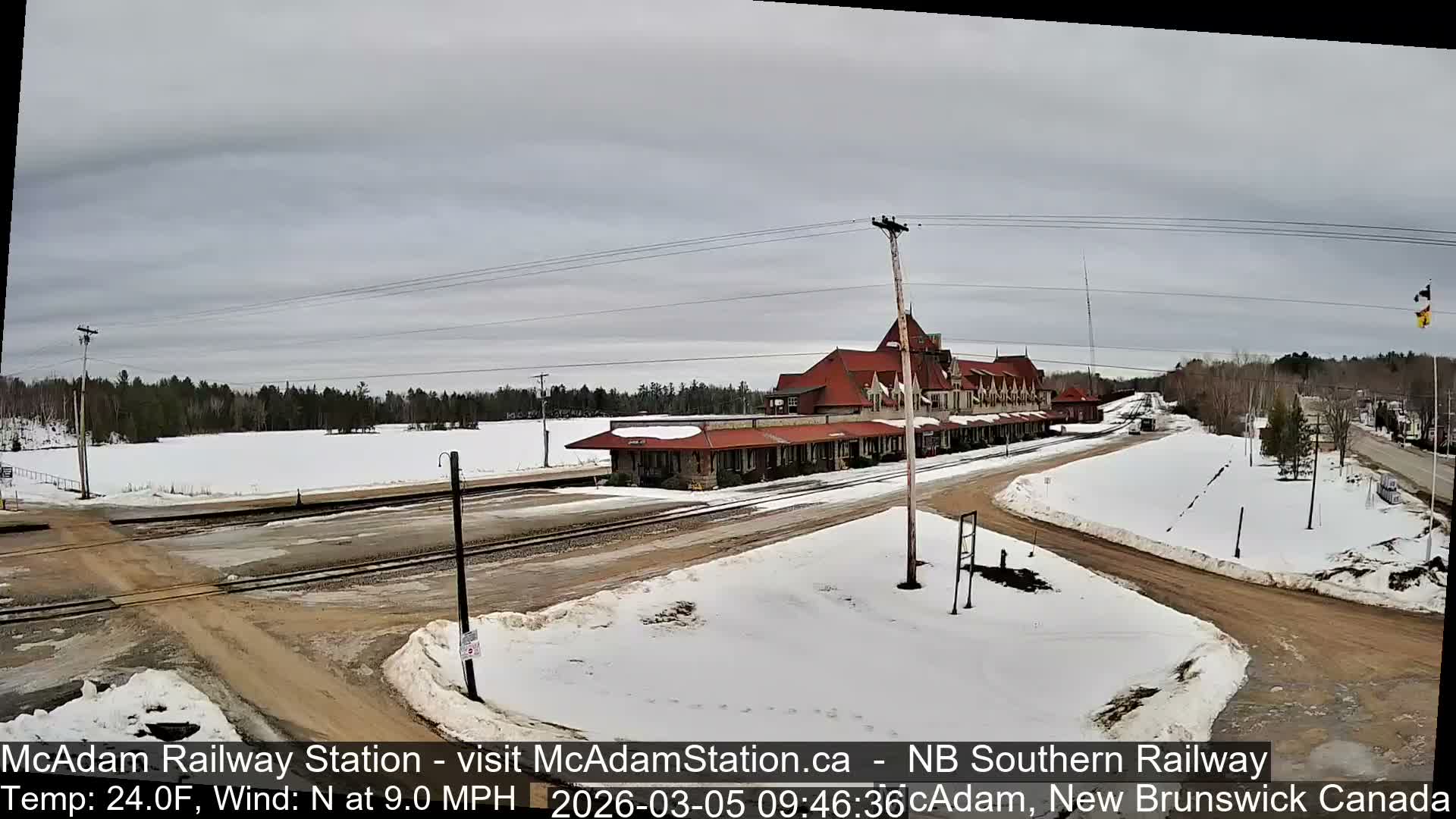 McAdam Railway Station Live Cam - McAdam, York, New Brunswick, Canada