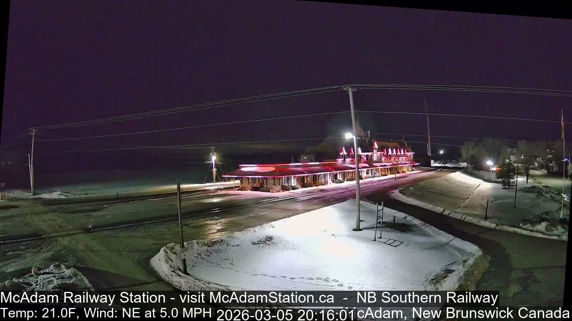 McAdam Railway Station Live Cam - McAdam, York, New Brunswick, Canada