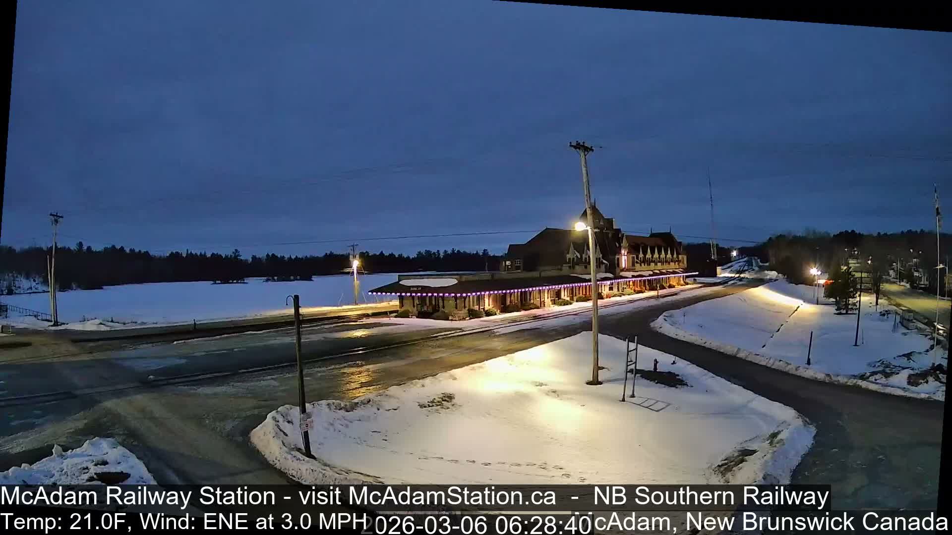 McAdam Railway Station Live Cam - McAdam, York, New Brunswick, Canada