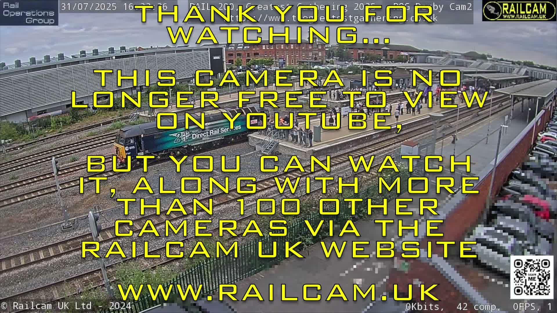 Derby Railway Station Live Cam - Derby, Derbyshire, East Mindlands, England, United Kingdom