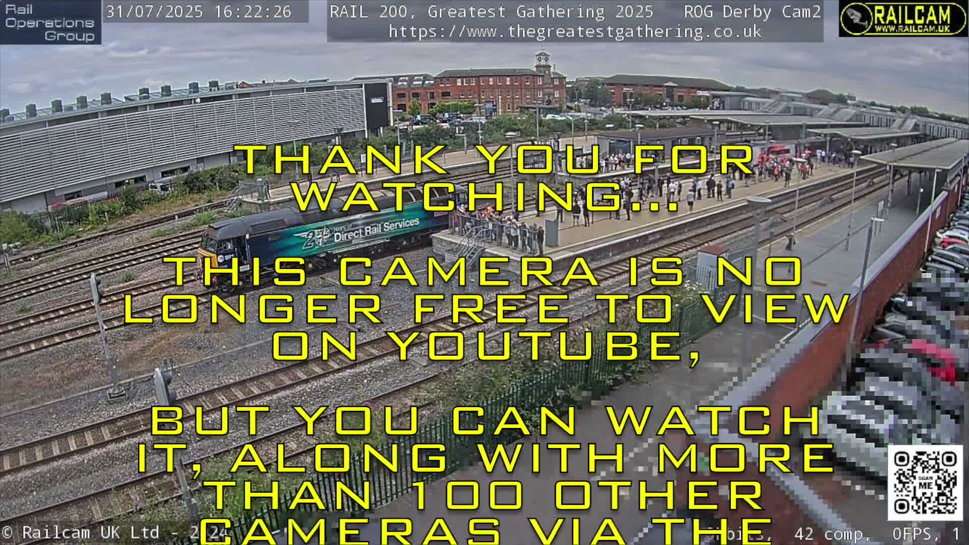 Derby Railway Station Live Cam - Derby, Derbyshire, East Mindlands, England, United Kingdom