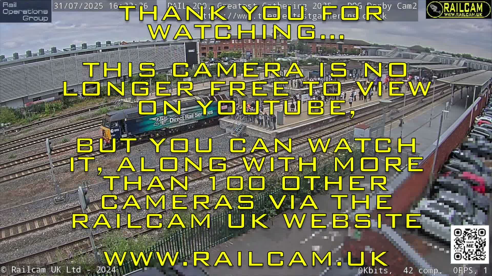Derby Railway Station Live Cam - Derby, Derbyshire, East Mindlands, England, United Kingdom