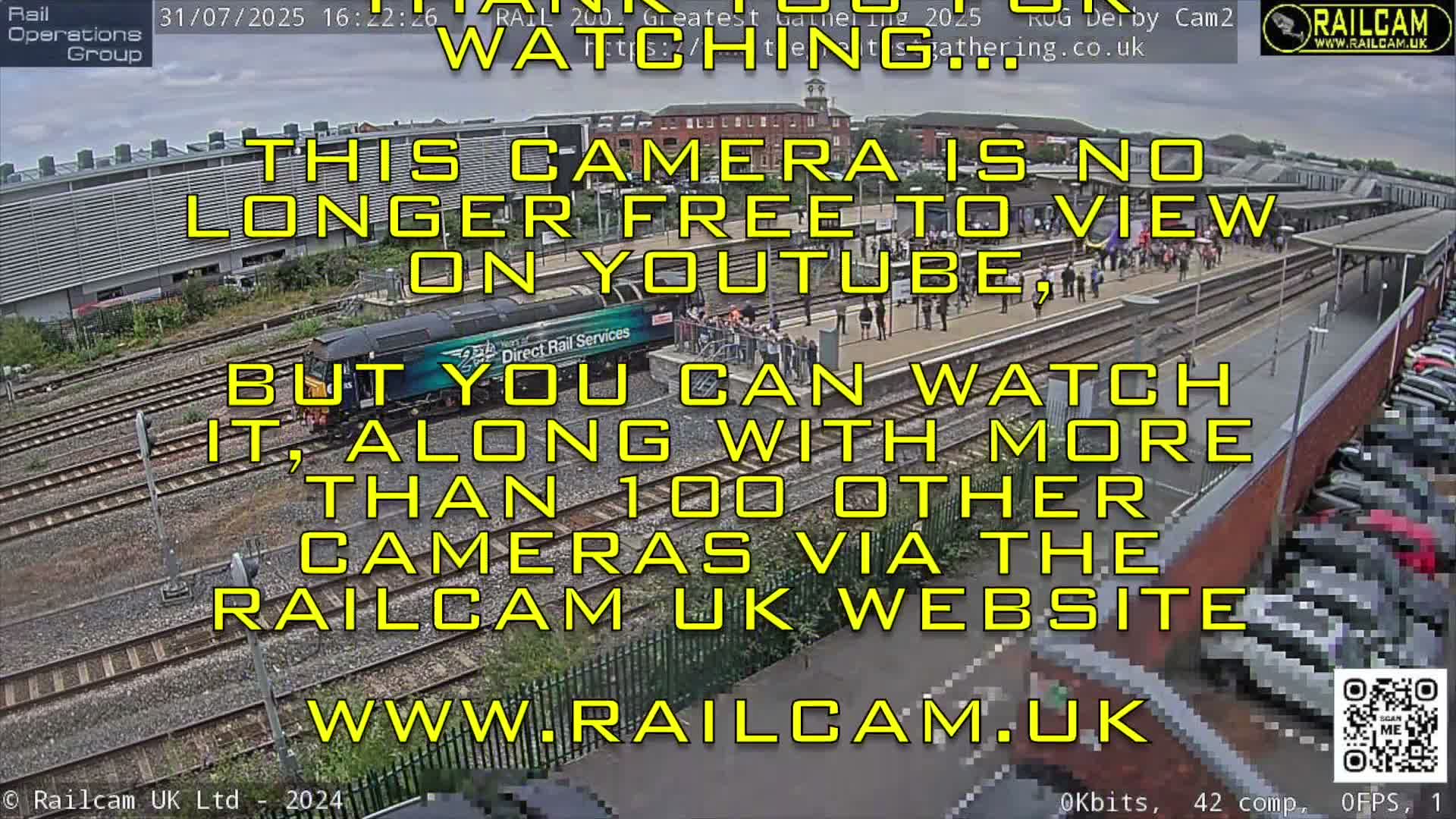Derby Railway Station Live Cam - Derby, Derbyshire, East Mindlands, England, United Kingdom