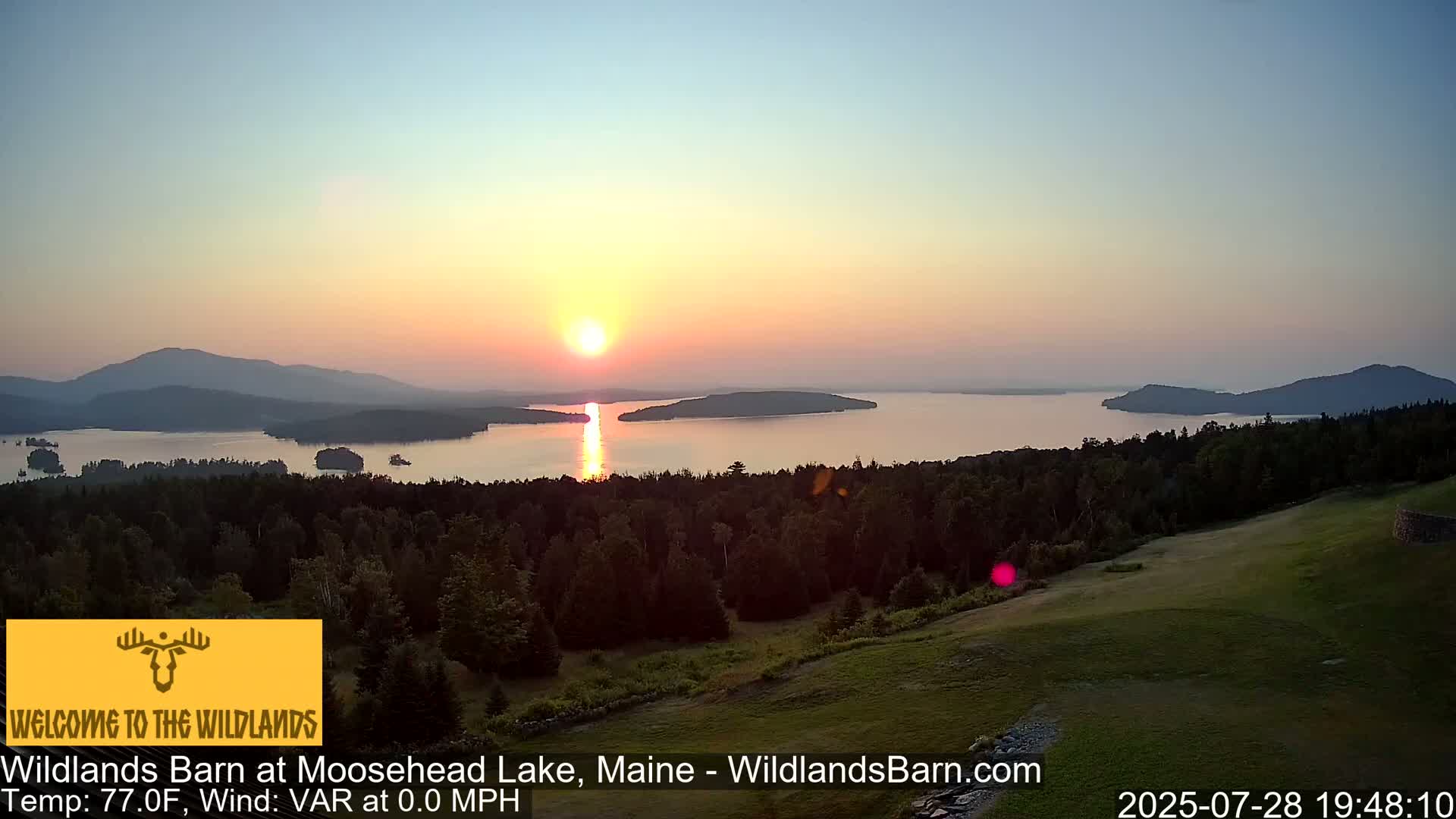 Moosehead Lake View from Wildlands Barn Live Cam - Northwest Piscataquis, Piscataquis, Maine, USA