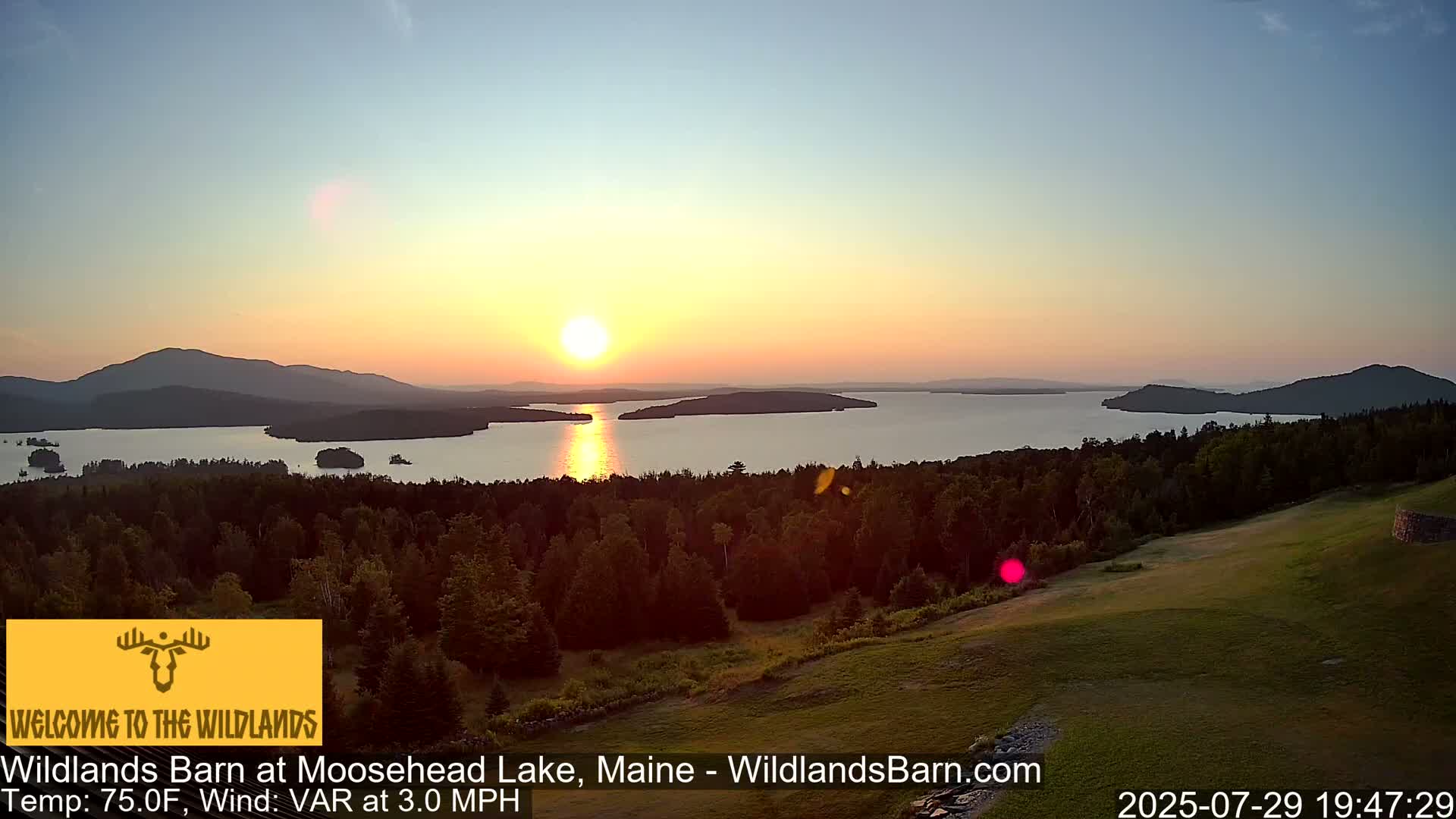 Moosehead Lake View from Wildlands Barn Live Cam - Northwest Piscataquis, Piscataquis, Maine, USA