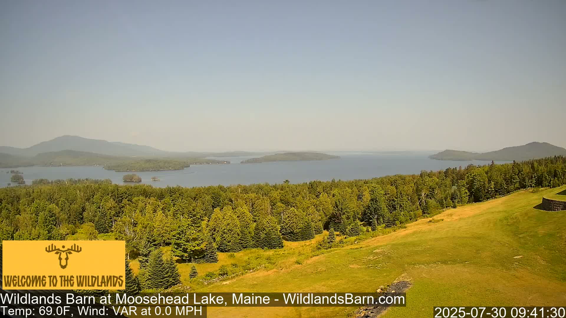 Moosehead Lake View from Wildlands Barn Live Cam - Northwest Piscataquis, Piscataquis, Maine, USA