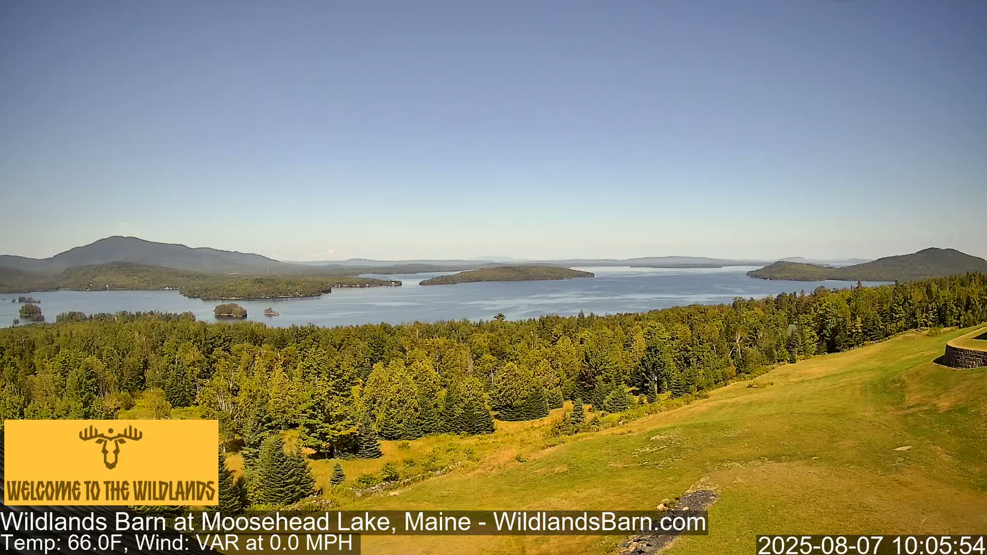 Moosehead Lake View from Wildlands Barn Live Cam - Northwest Piscataquis, Piscataquis, Maine, USA