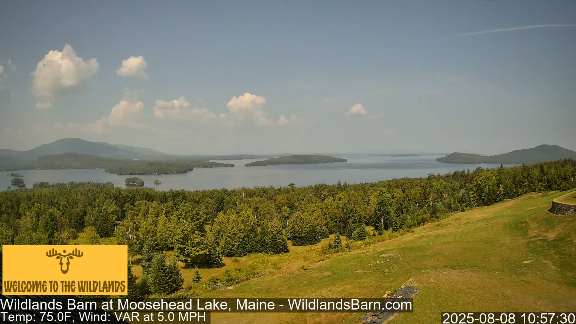 Moosehead Lake View from Wildlands Barn Live Cam - Northwest Piscataquis, Piscataquis, Maine, USA