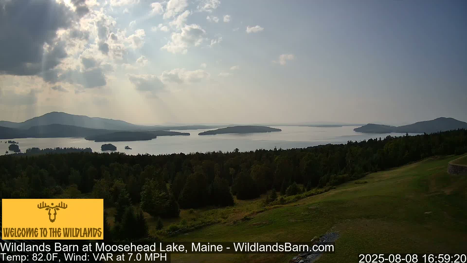 Moosehead Lake View from Wildlands Barn Live Cam - Northwest Piscataquis, Piscataquis, Maine, USA