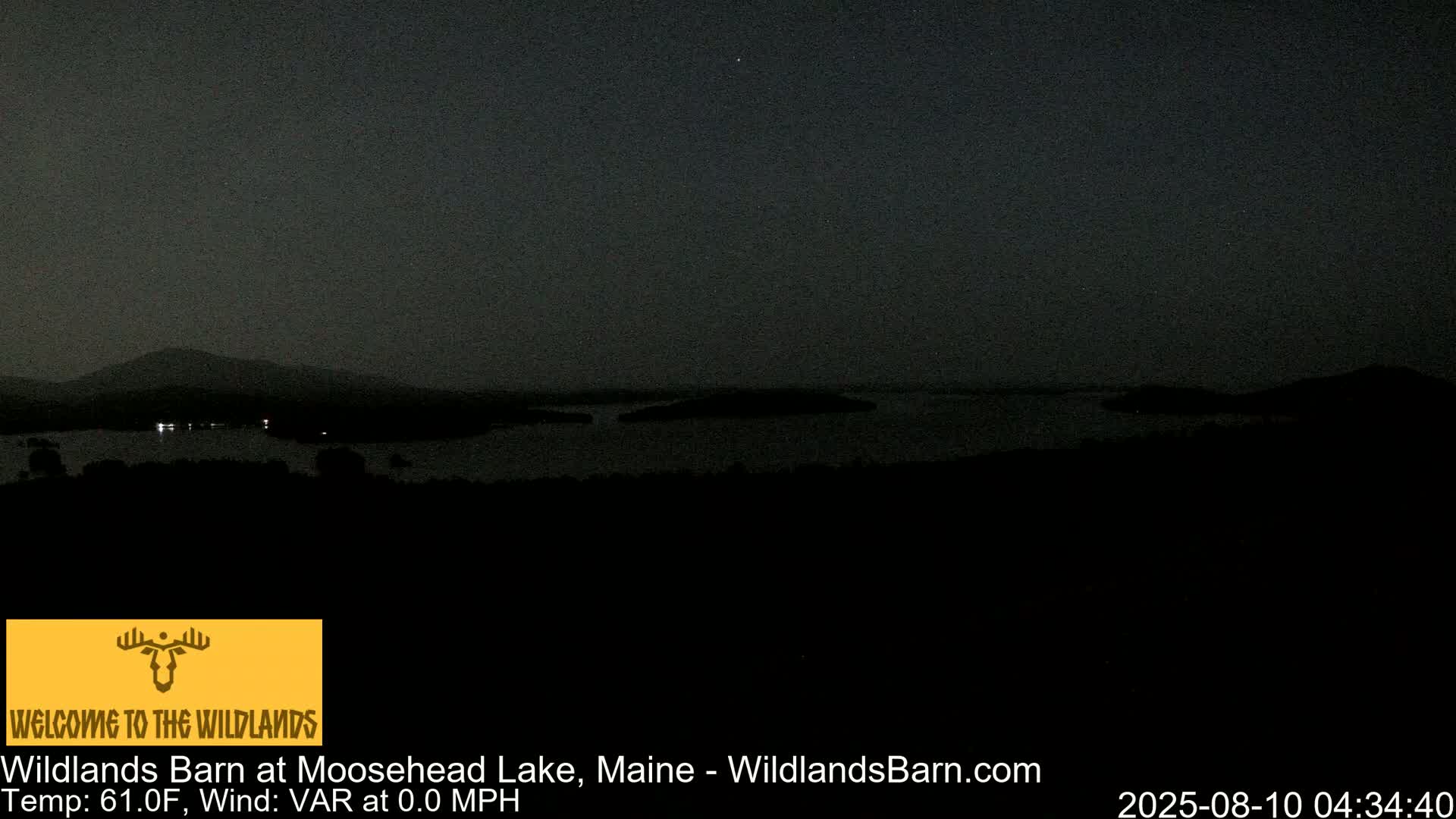 Moosehead Lake View from Wildlands Barn Live Cam - Northwest Piscataquis, Piscataquis, Maine, USA